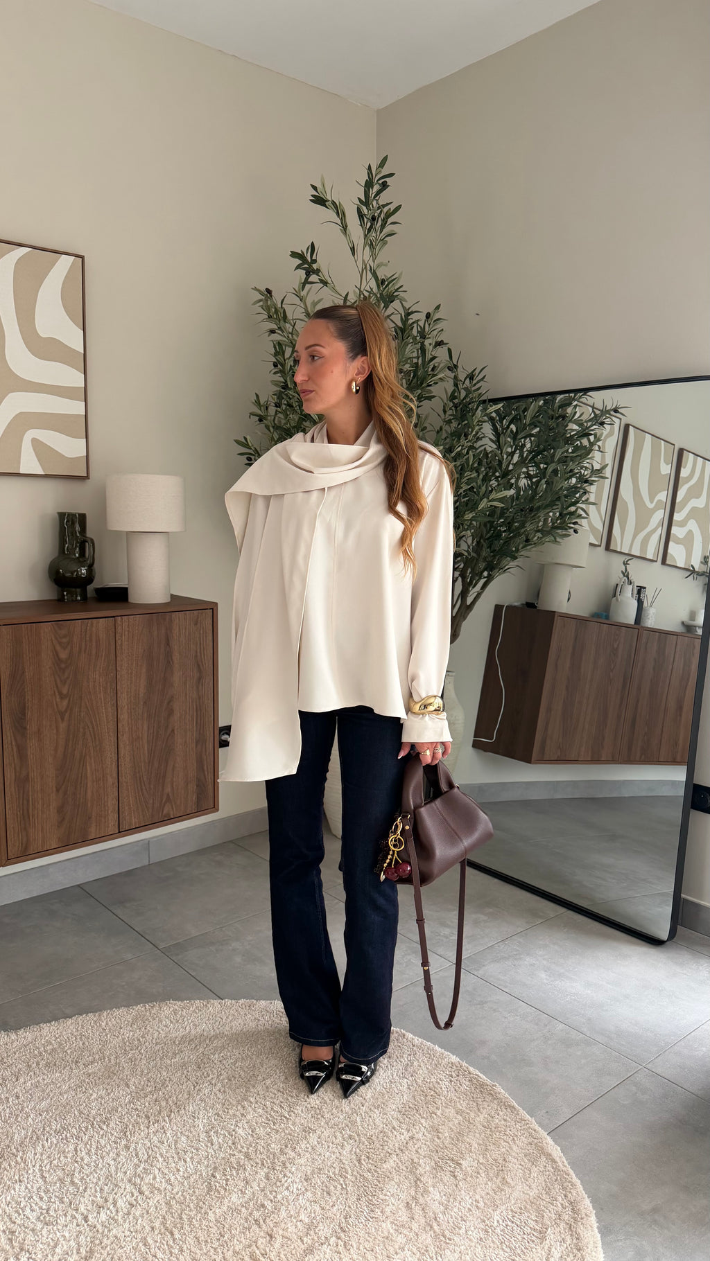 Blouse col drapé Éléna