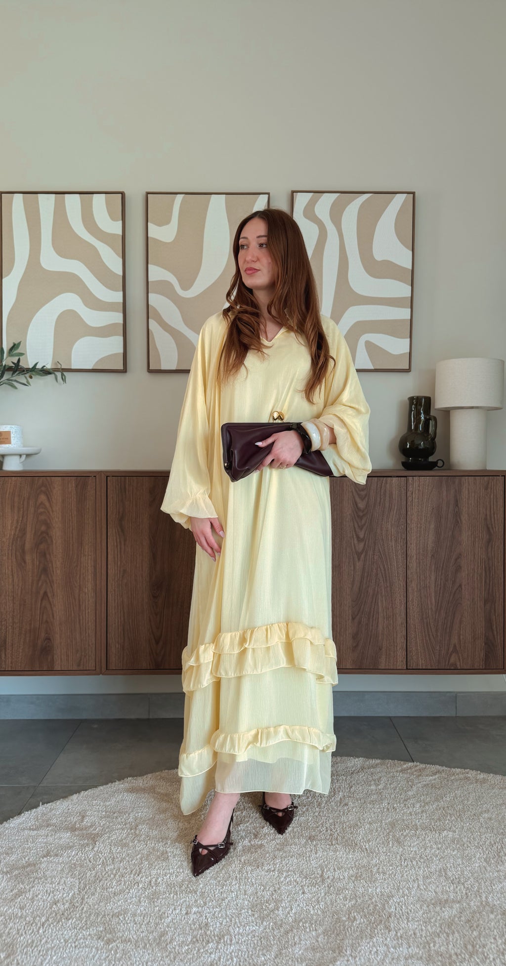 Robe à volant Jaune
