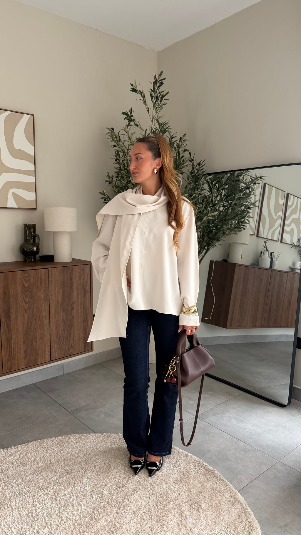 Blouse col drapé Éléna