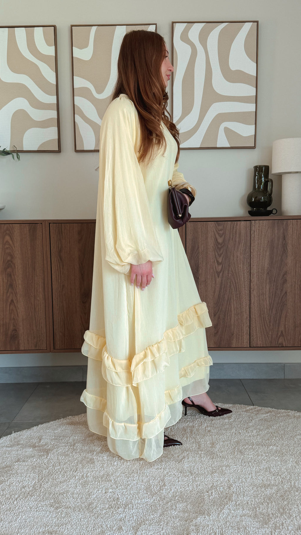 Robe à volant Jaune