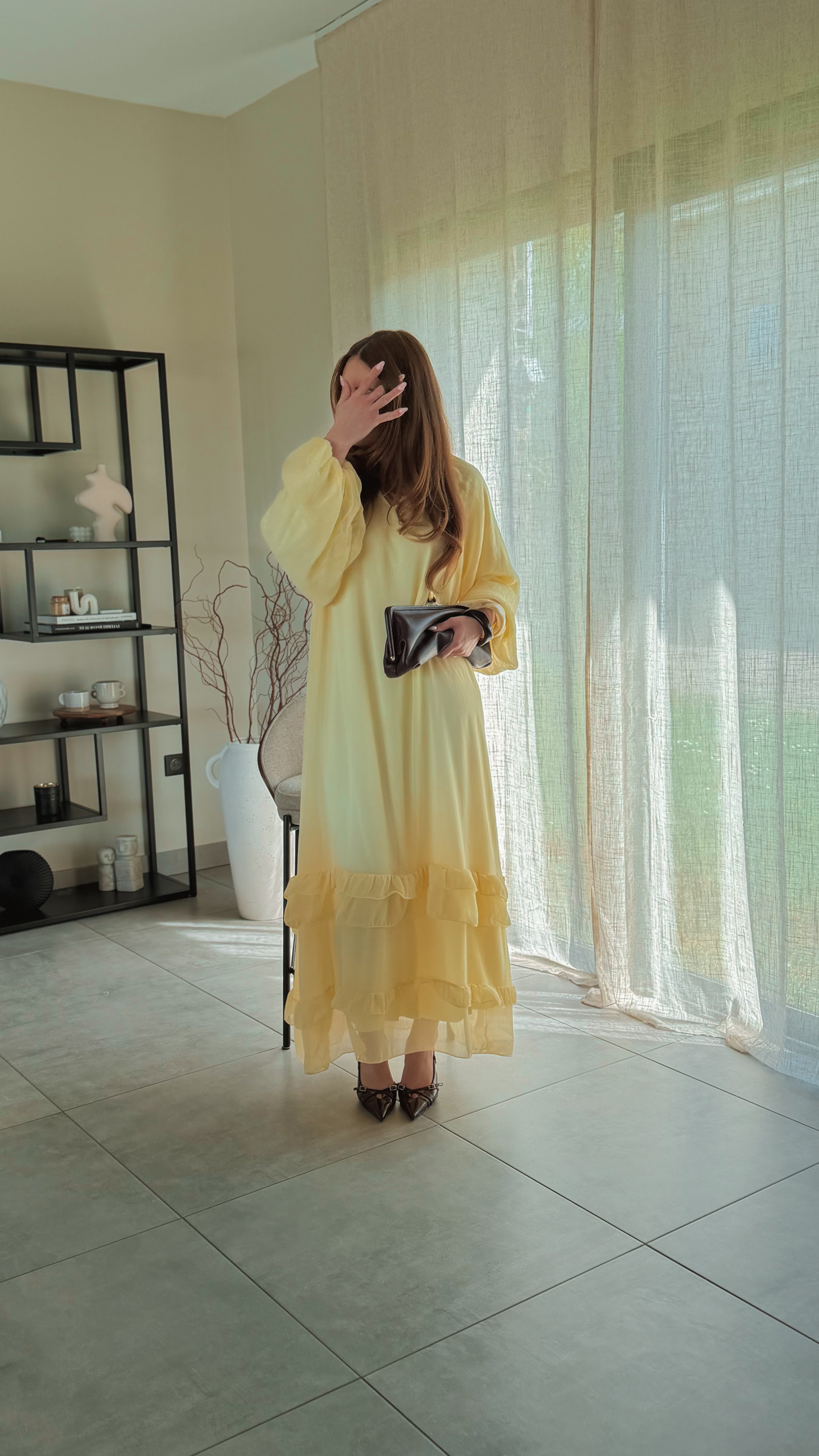 Robe à volant Jaune