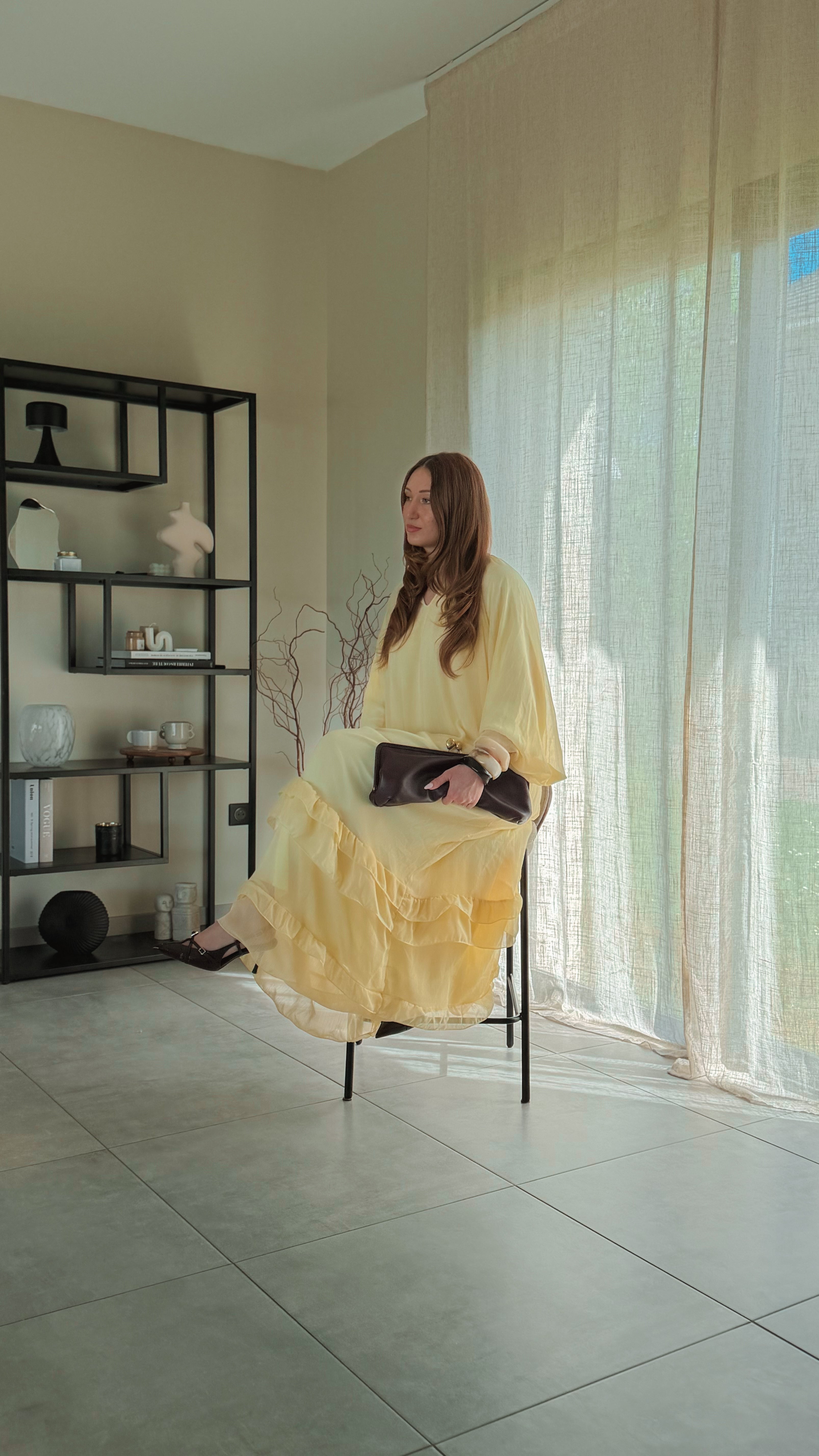 Robe à volant Jaune