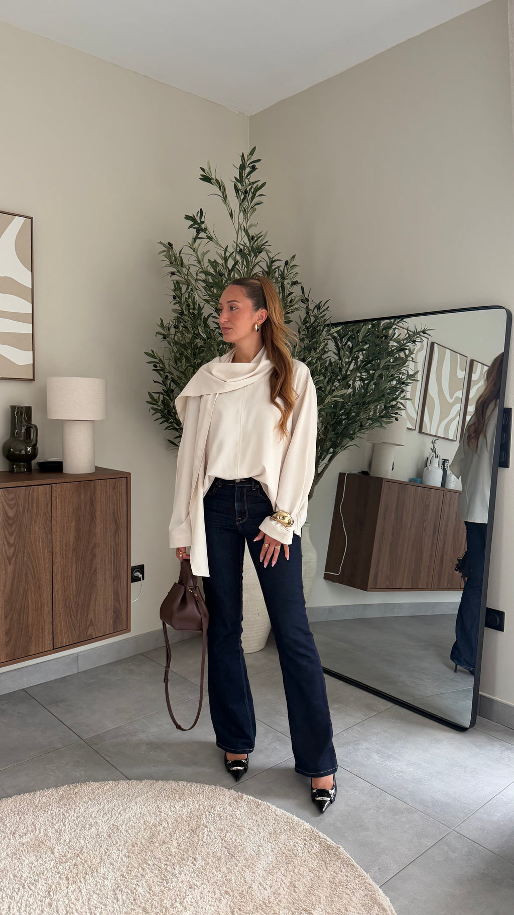 Blouse col drapé Éléna