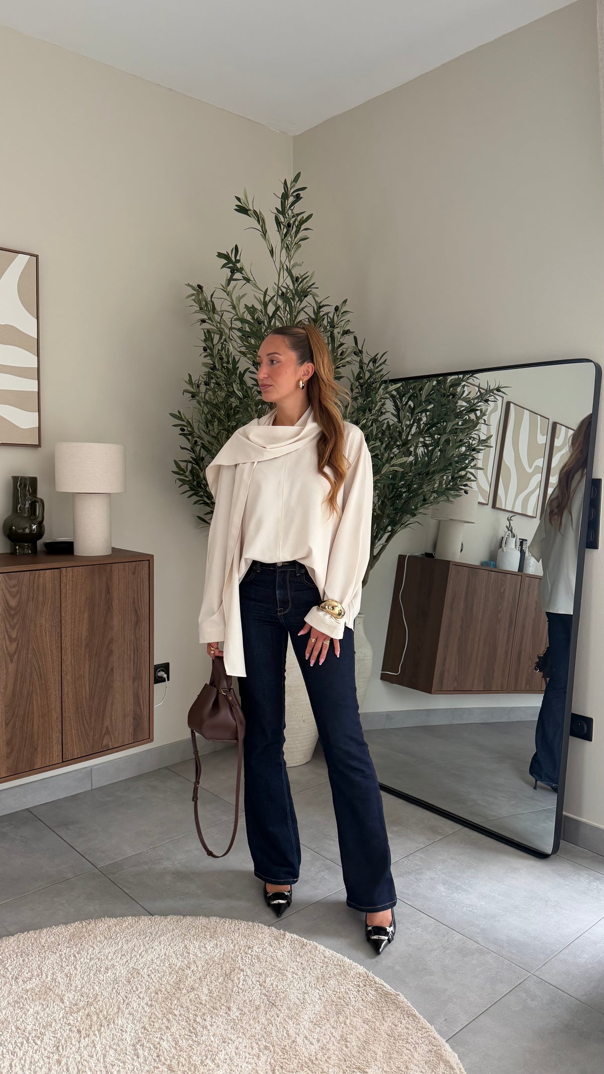 Blouse col drapé Éléna