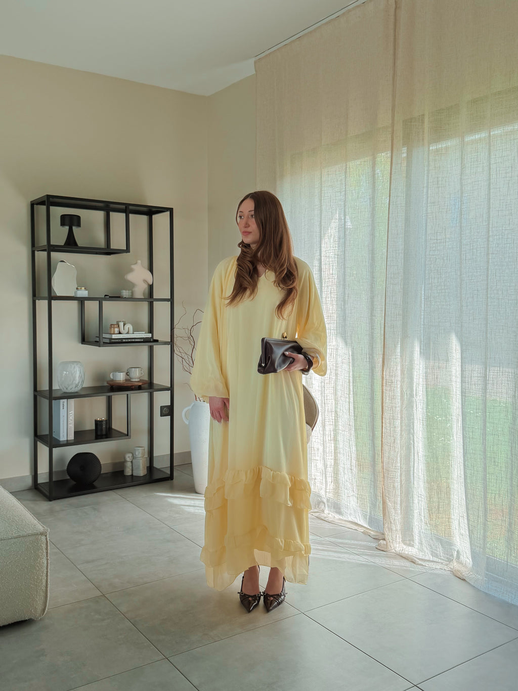 Robe à volant Jaune