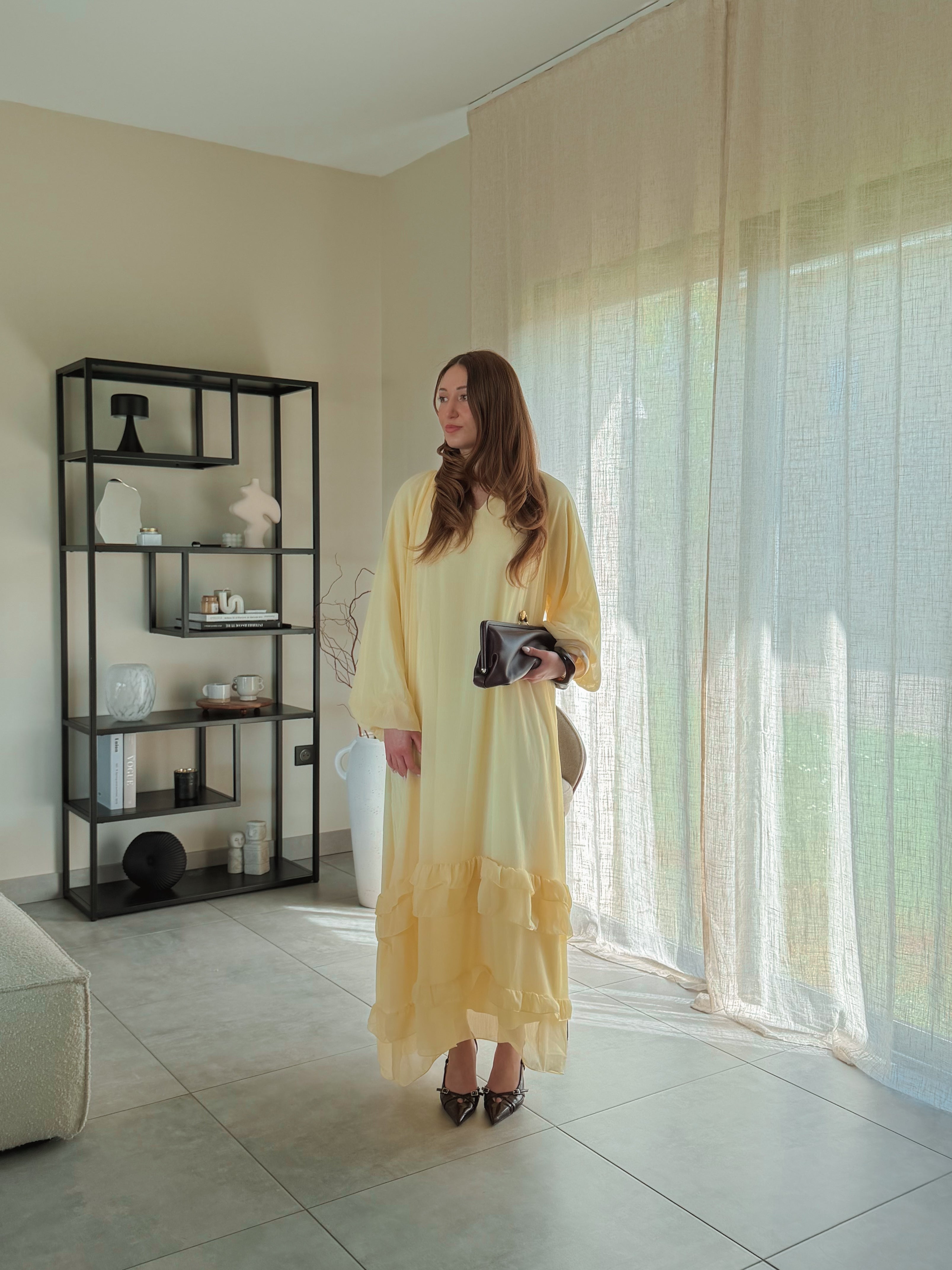 Robe à volant Jaune