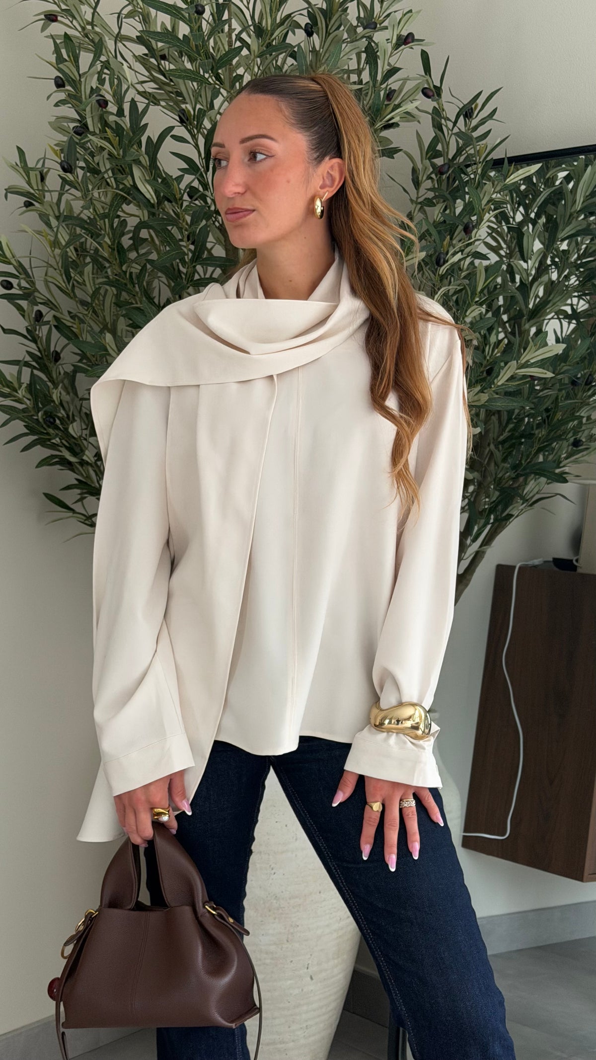 Blouse col drapé Éléna