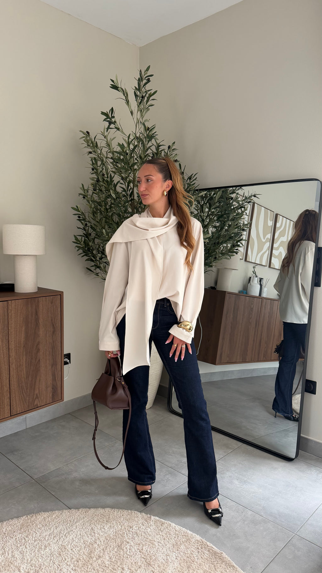 Blouse col drapé Éléna
