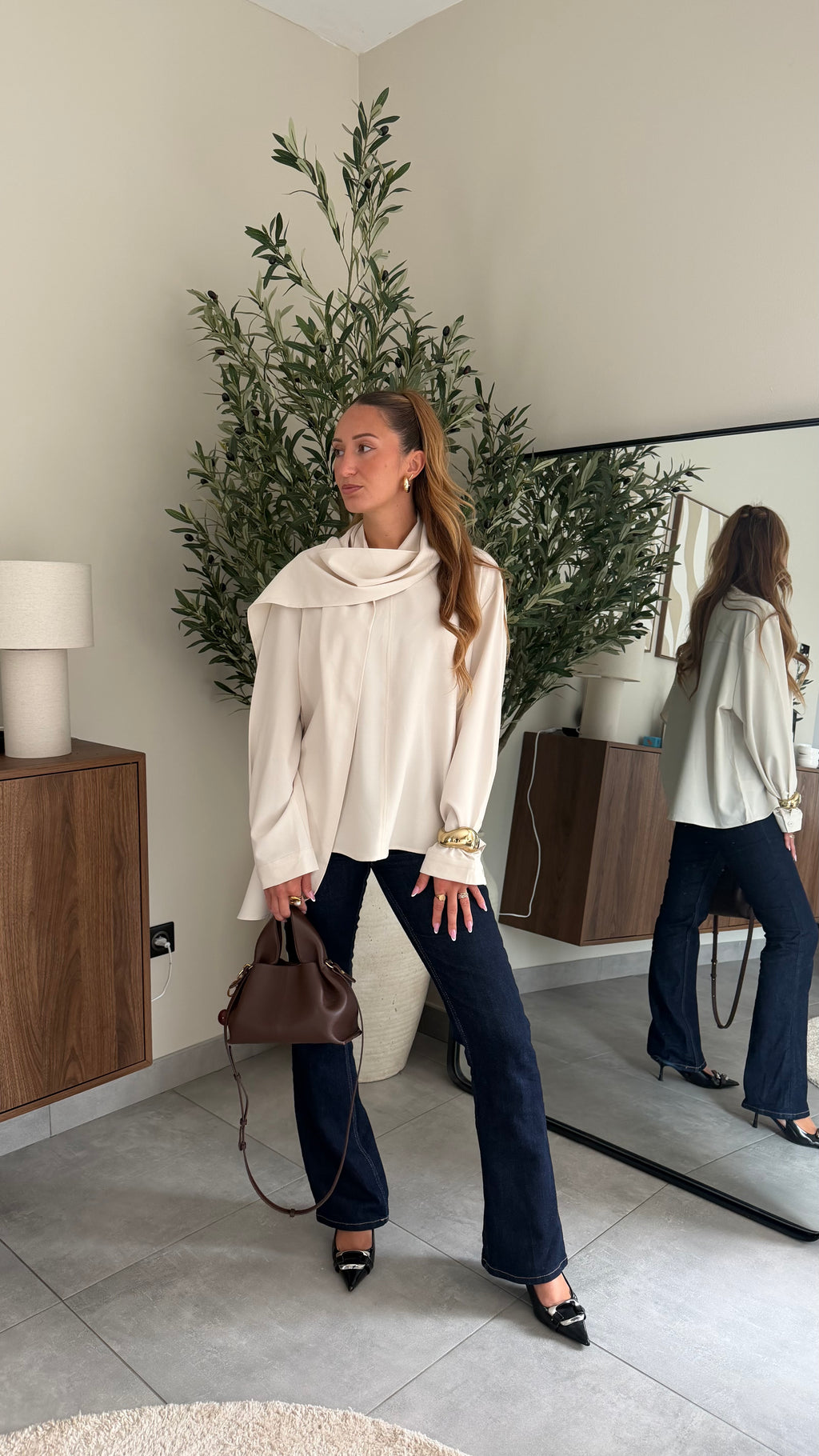 Blouse col drapé Éléna