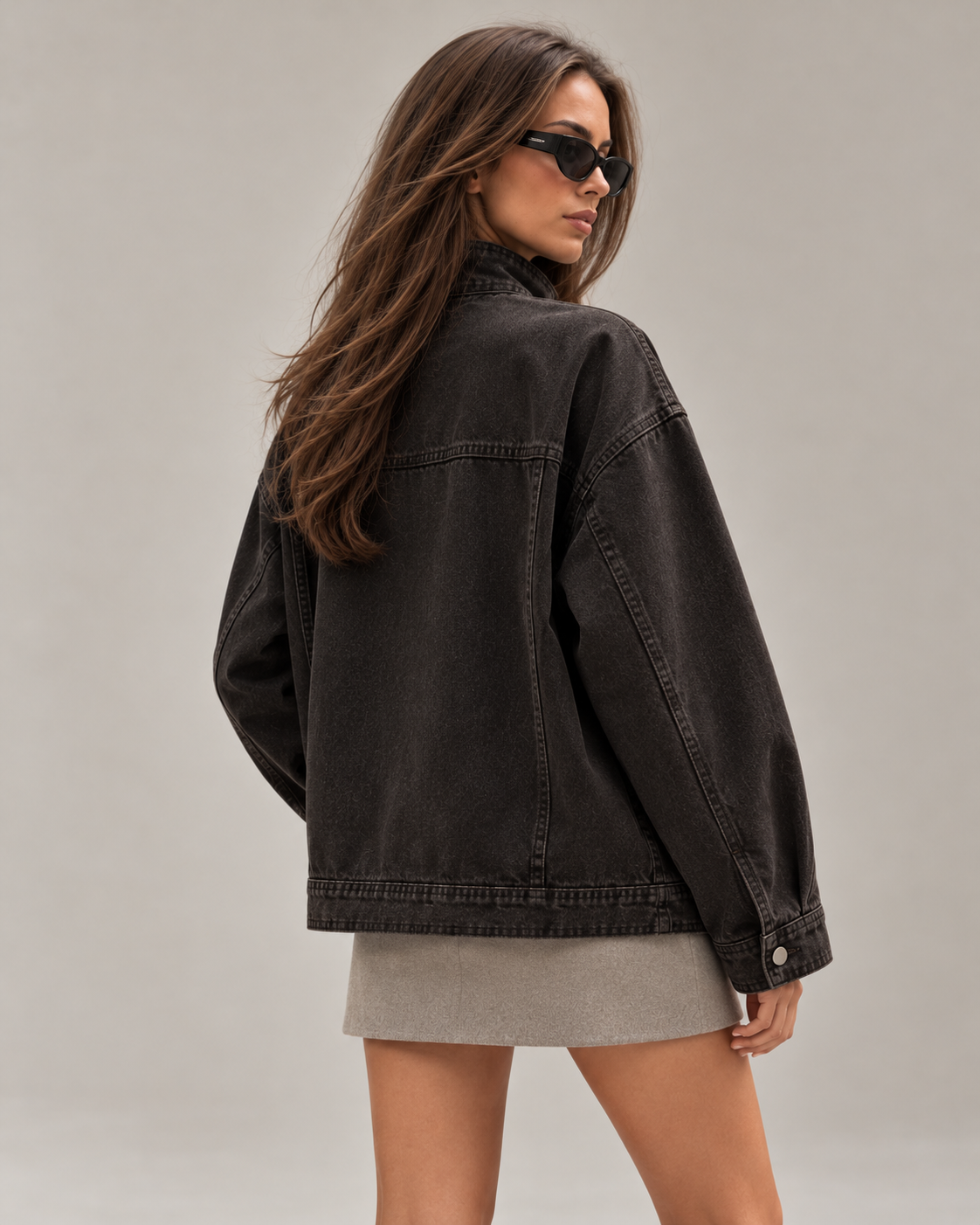 Veste Léna – Denim Marron Oversize